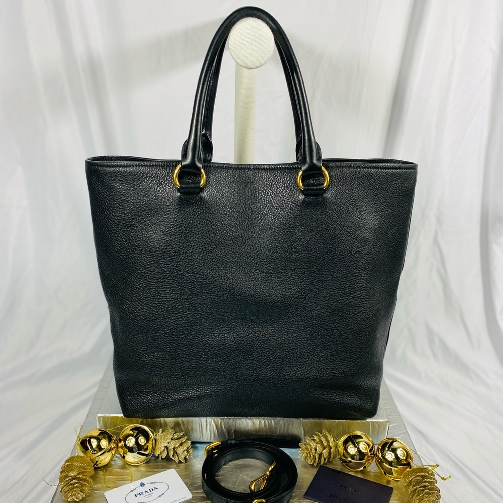 PRADA LARGE SAFFIANO LUX GALLERIA TOTE TEXTURED LEATHER - Picture 11 of 14